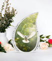 Large Dove Cremation Urn, Classically designed Aluminum urn.