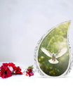 Large Dove Cremation Urn, Classically designed Aluminum urn.