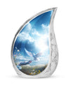 Classic Dove Cremation Urn for Human Ashes in Aluminum