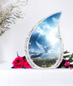 Classic Dove Cremation Urn for Human Ashes in Aluminum