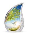 Classic Dove Urn for Ashes, 3-inch Aluminium Large Urn