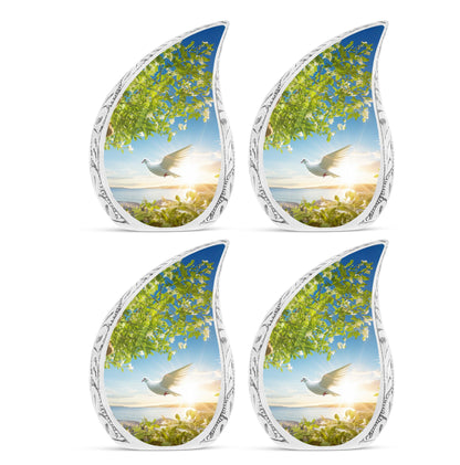 Classic Dove Urn for Ashes, 3-inch Aluminium Large Urn