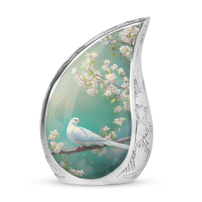 Dove Memorial Urn in Classic Design, Personalized.