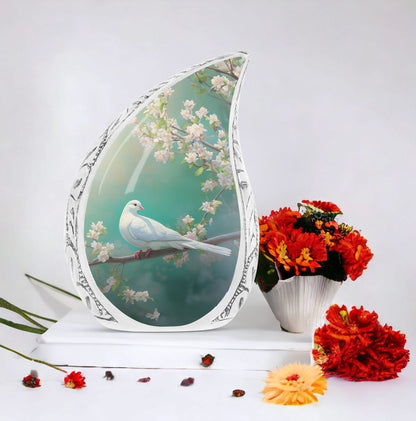Dove Memorial Urn in Classic Design, Personalized.