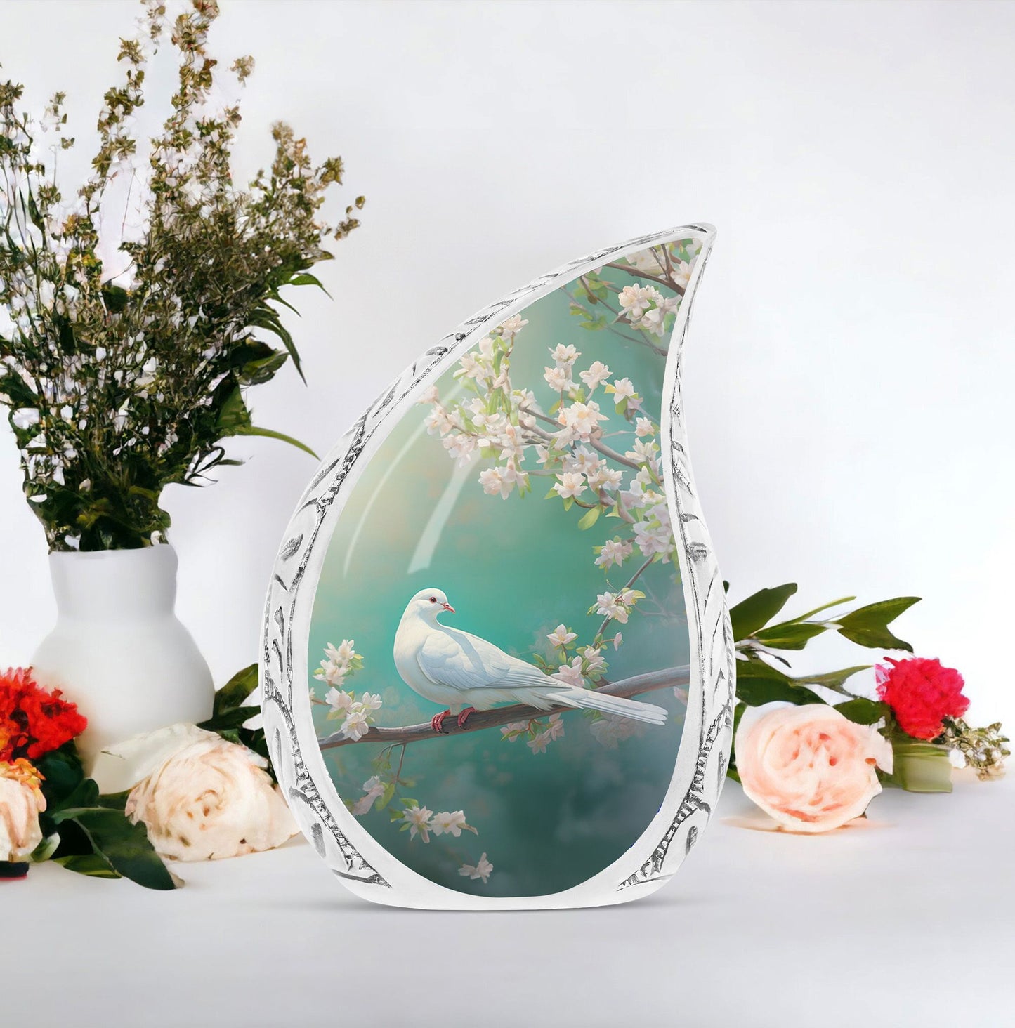 Dove Memorial Urn in Classic Design, Personalized.