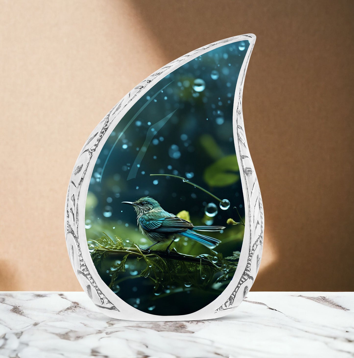 Classic Green Sparrow Cremation Urn for Mother.