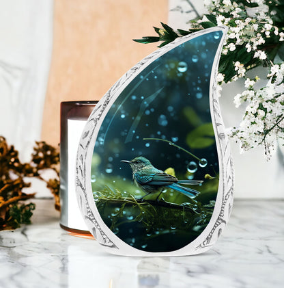 Classic Green Sparrow Cremation Urn for Mother.