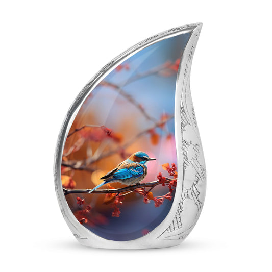 Blue Sparrow Memorial Urn For Storing Cremated Ashes