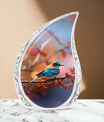 Blue Sparrow Memorial Urn For Storing Cremated Ashes