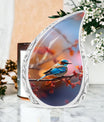 Blue Sparrow Memorial Urn For Storing Cremated Ashes