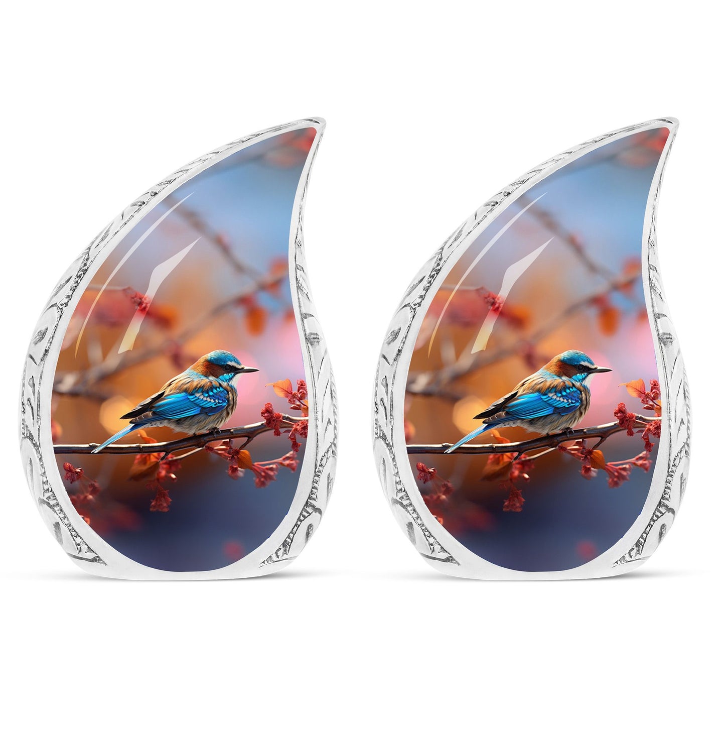 Blue Sparrow Memorial Urn For Storing Cremated Ashes