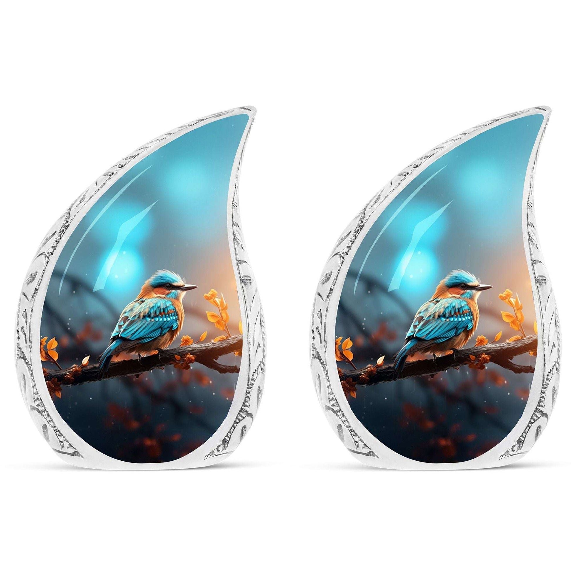 colorful Sparrow urn for ashes.