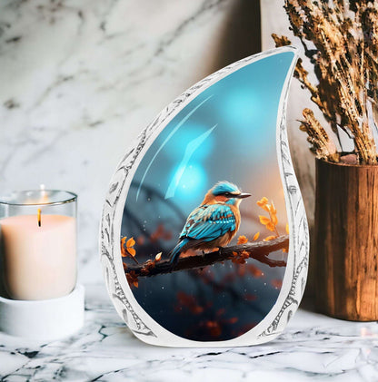 colorful Sparrow urn for ashes.