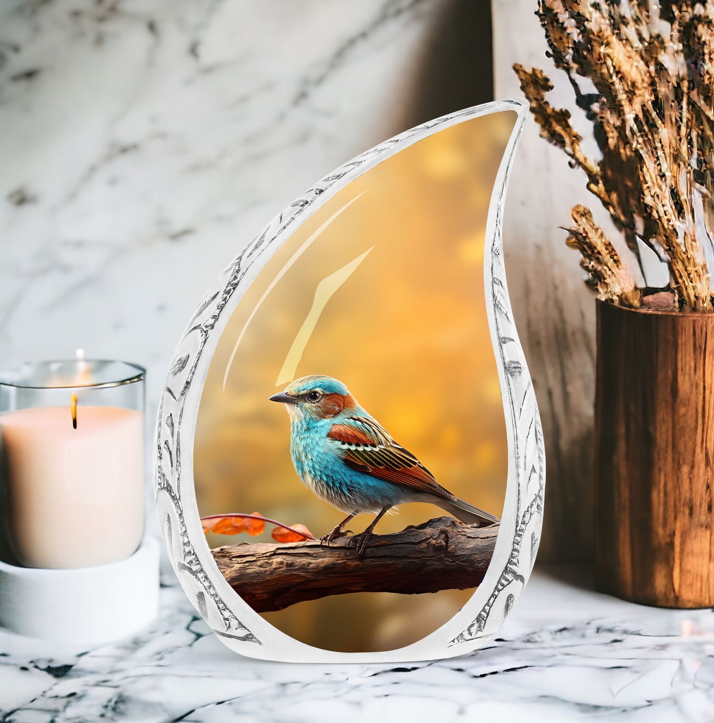 Colorful Sparrow Cremation Urn, a 10 inches classic Urn