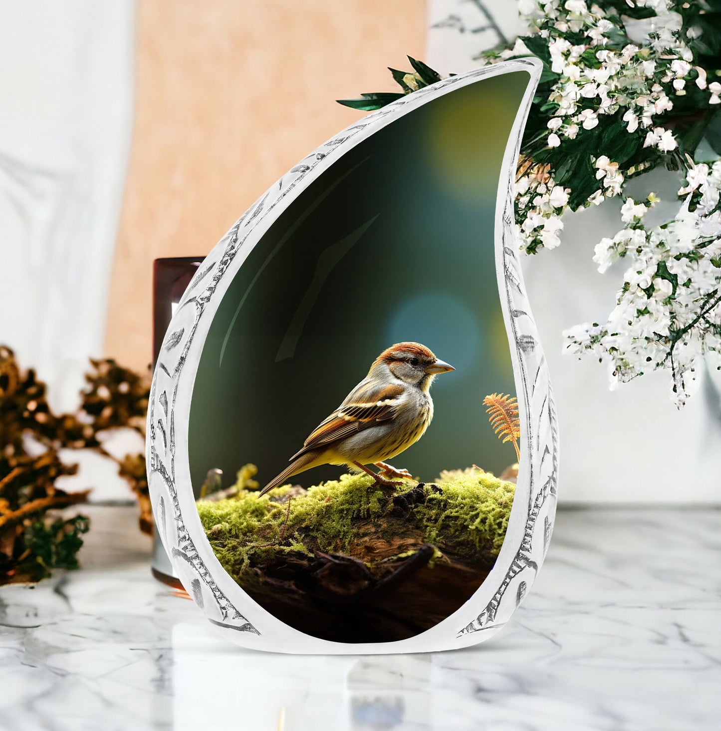 Classic Aluminium Sparrow Urn for Human Ashes.