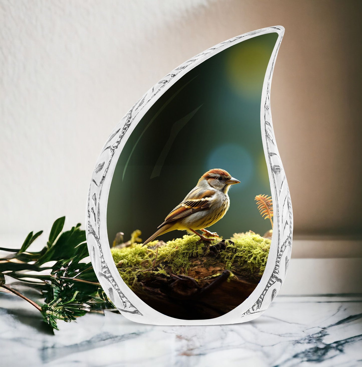 Classic Aluminium Sparrow Urn for Human Ashes.