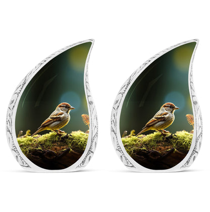 Classic Aluminium Sparrow Urn for Human Ashes.