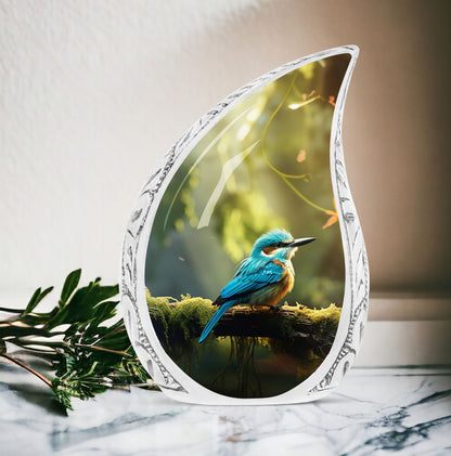 Large Blue Sparrow Classic Urn for Ashes.