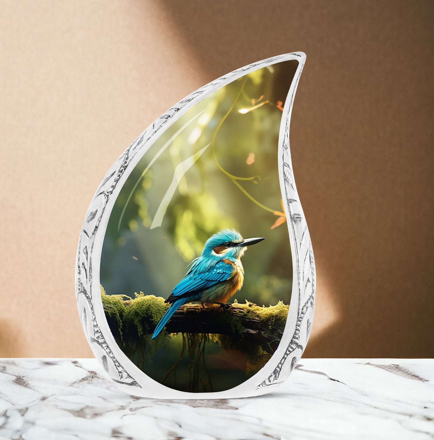 Large Blue Sparrow Classic Urn for Ashes.