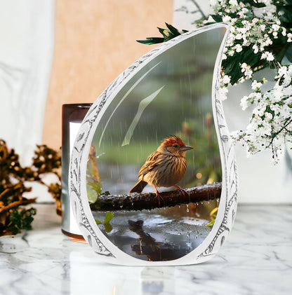 3-Inch Sparrow Cremation Urn, personalized with name