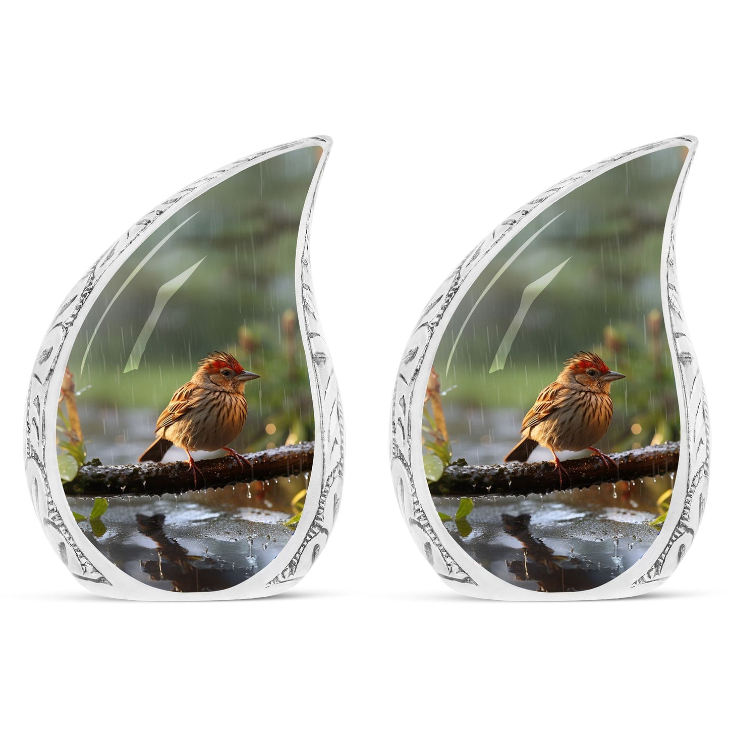 3-Inch Sparrow Cremation Urn, personalized with name