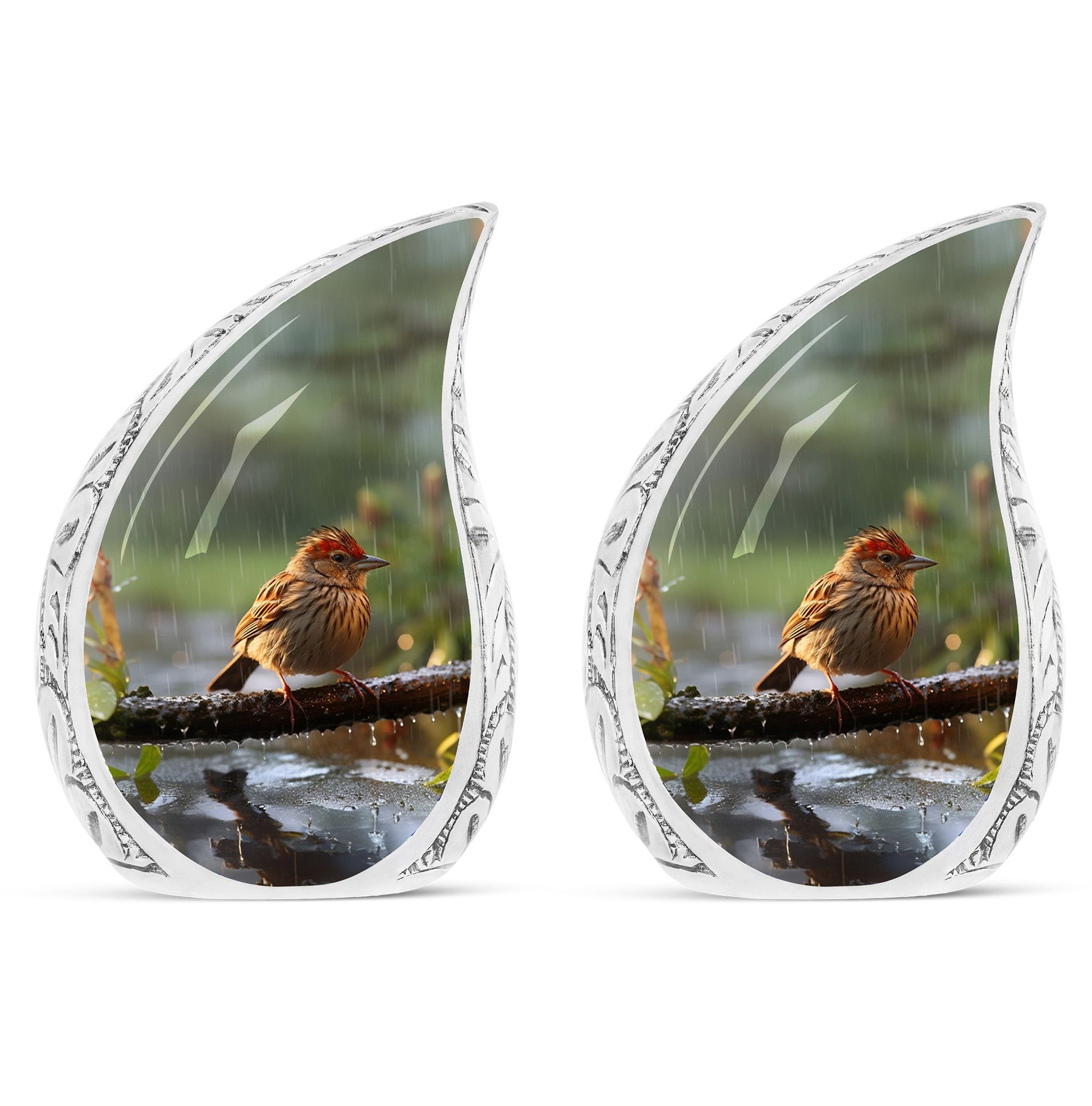 3-Inch Sparrow Cremation Urn, personalized with name