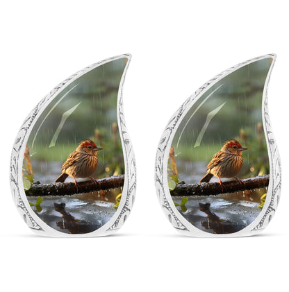 3-Inch Sparrow Cremation Urn, personalized with name