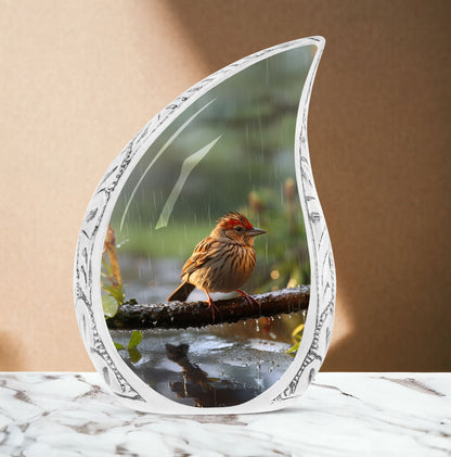 3-Inch Sparrow Cremation Urn, personalized with name