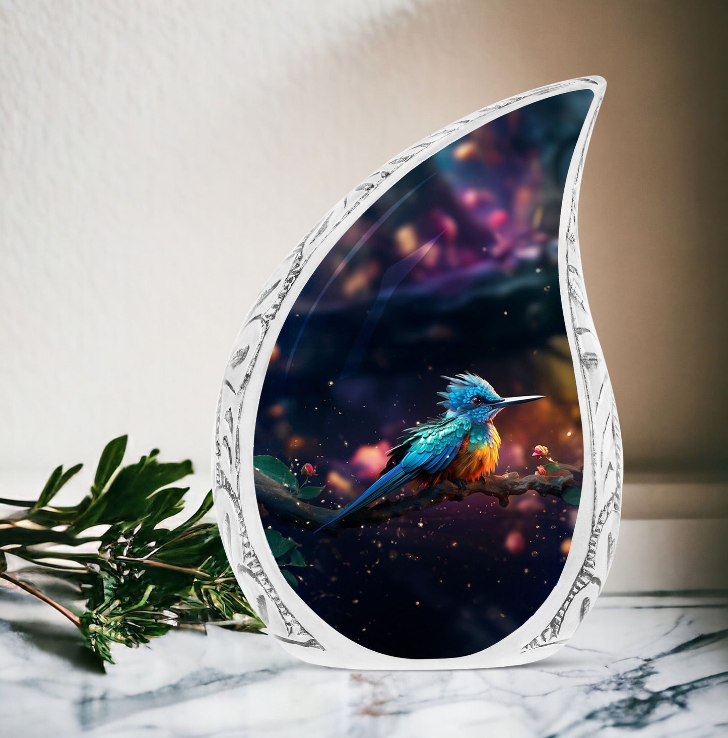 Sparrow Memorial Urn in Aluminum.