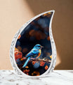 Classic Blue Sparrow memorial gift, Large Urn
