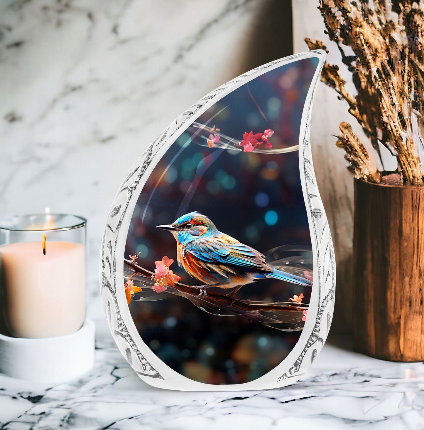 Large Sparrow Urn for Ashes, Modern Aluminium