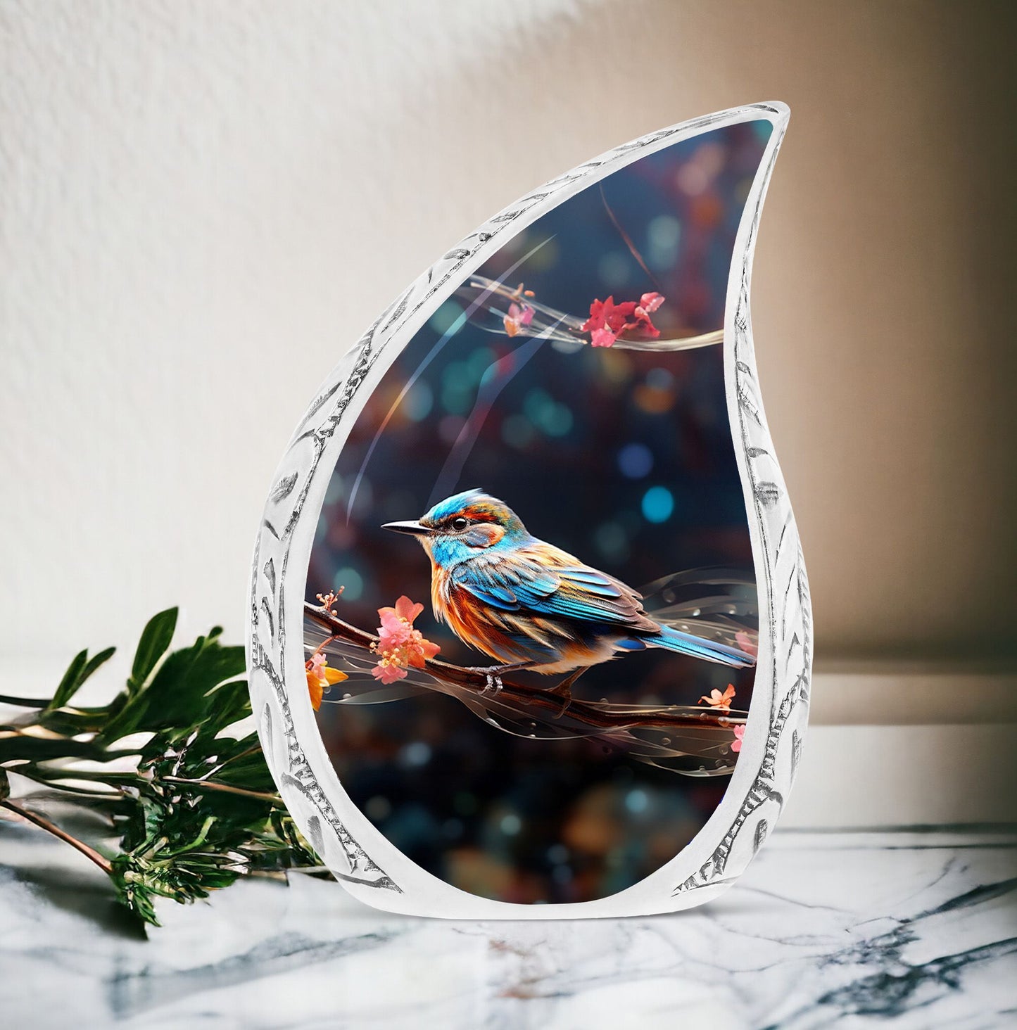 Large Sparrow Urn for Ashes, Modern Aluminium