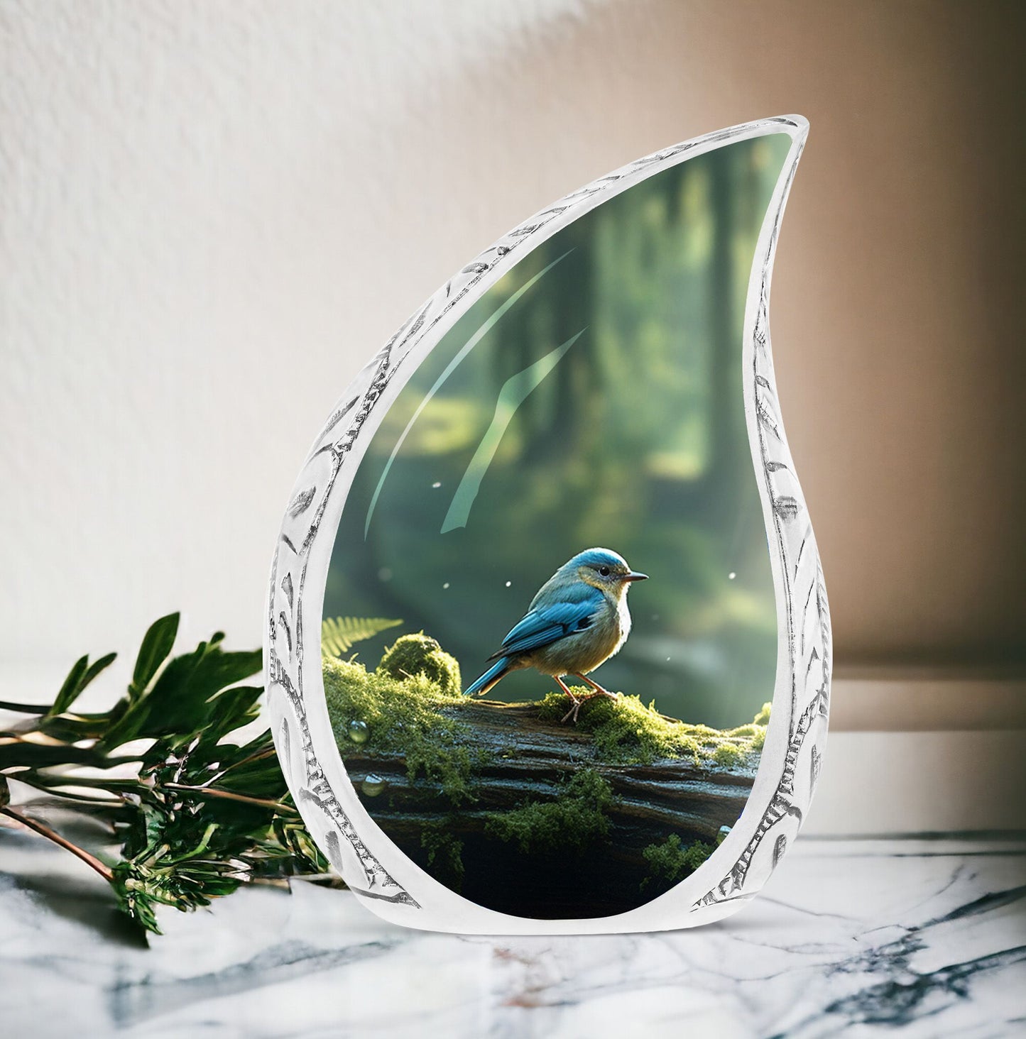 keepsake memorial urn for human ashes, includes velvet pouch