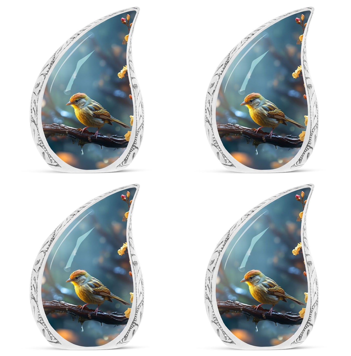 Yellow Sparrow Cremation Urn.