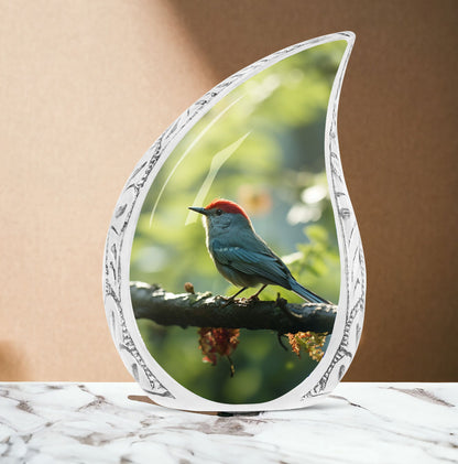 Classic 3 Inch Red Sparrow Urn for Human ashes.