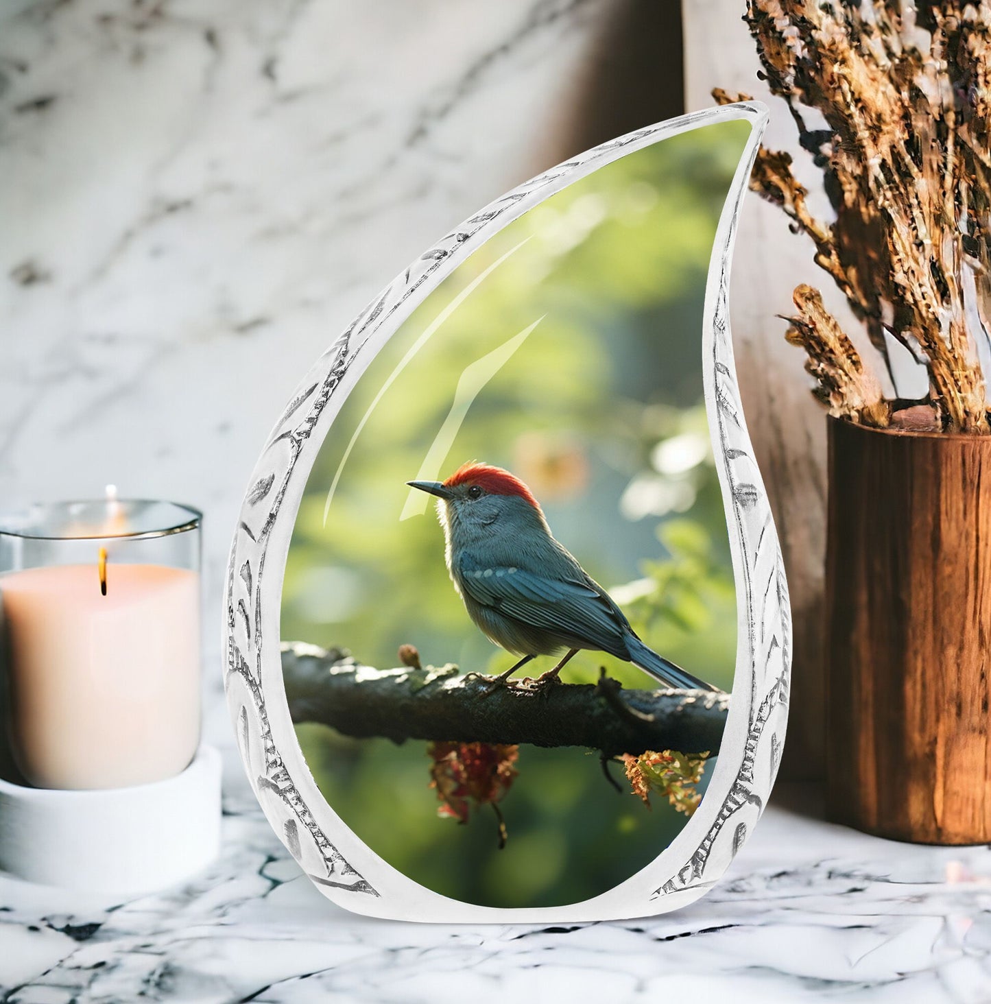 Classic 3 Inch Red Sparrow Urn for Human ashes.