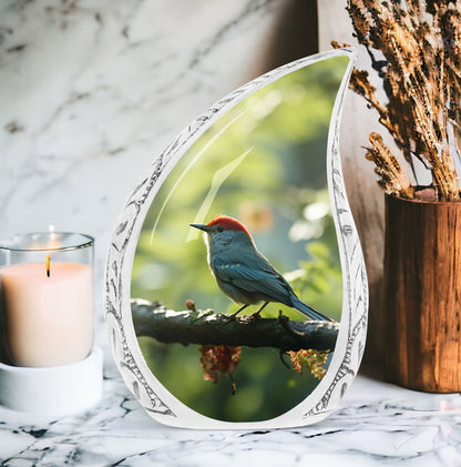 Classic 3 Inch Red Sparrow Urn for Human ashes.