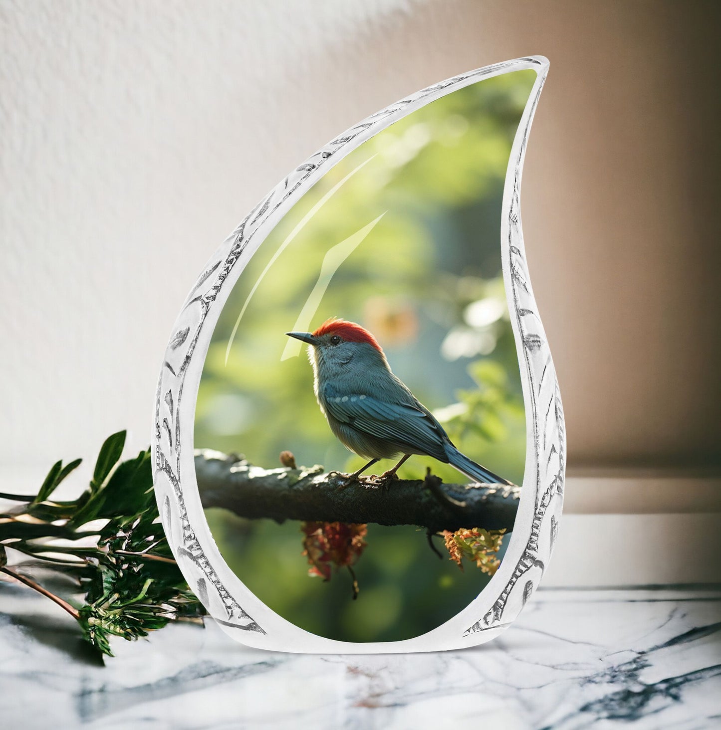 Classic 3 Inch Red Sparrow Urn for Human ashes.
