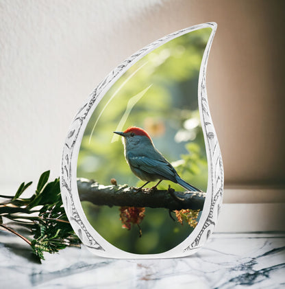 Classic 3 Inch Red Sparrow Urn for Human ashes.