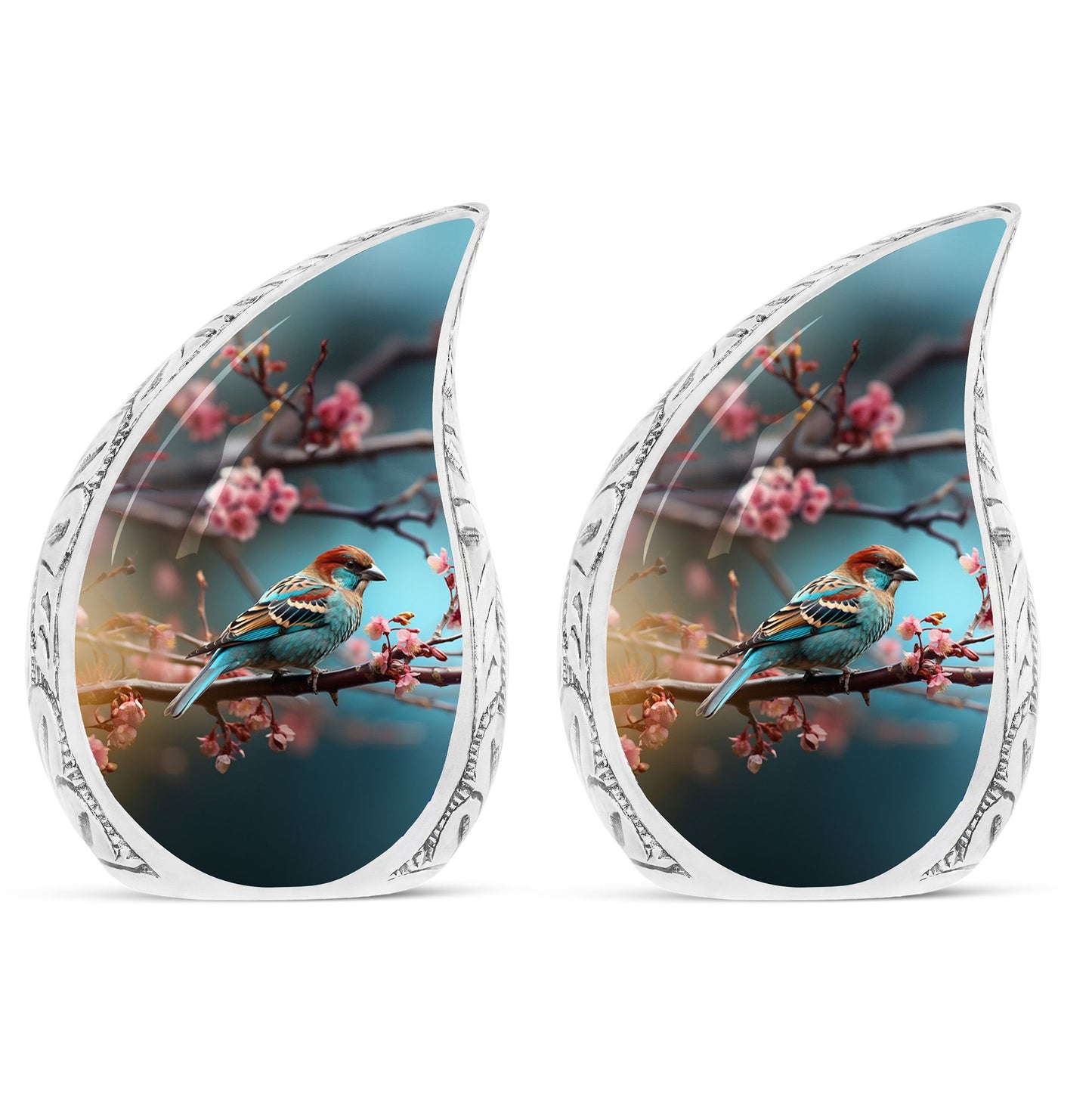 Classic Sparrow Cremation Urn, Personalized Aluminium