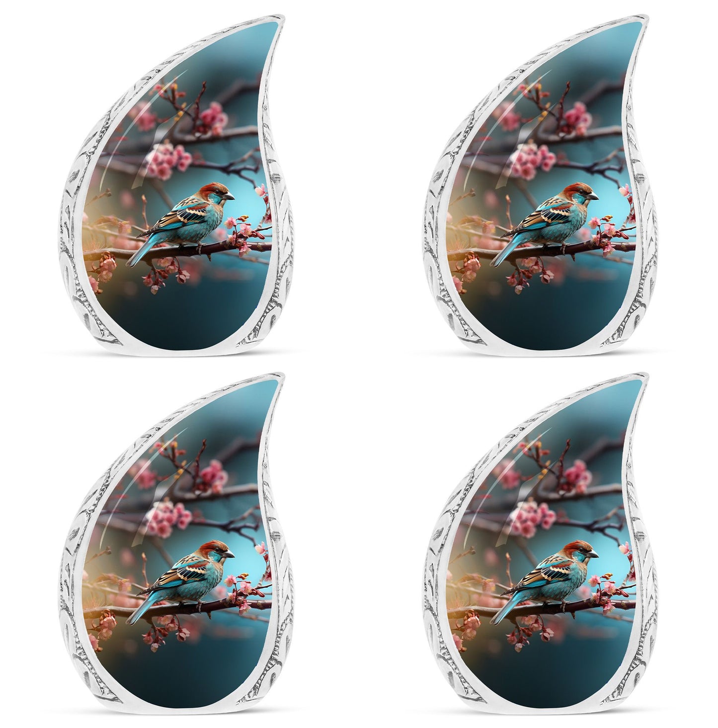Classic Sparrow Cremation Urn, Personalized Aluminium
