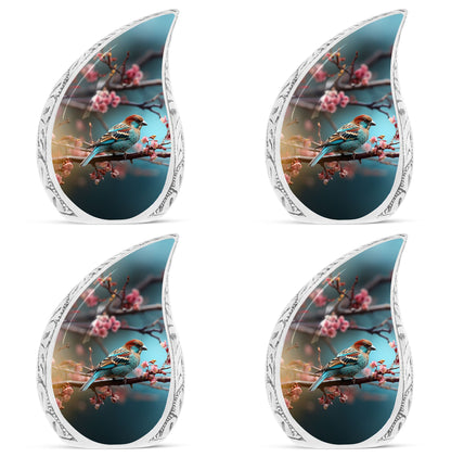 Classic Sparrow Cremation Urn, Personalized Aluminium