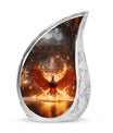 Customizable Fire Red Phoenix Cremation Urn.