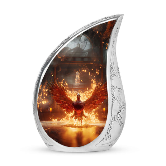 Customizable Fire Red Phoenix Cremation Urn.