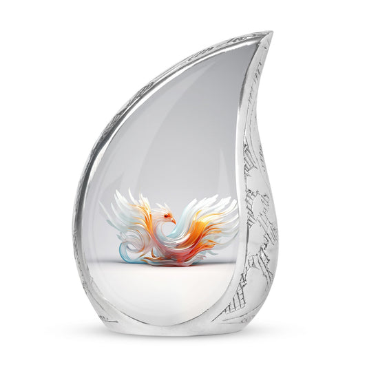 White Phoenix Urn, a classic large aluminium urn.