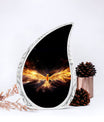 Yellow Phoenix Classic Urn for human cremation ashes.