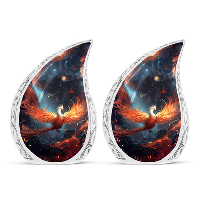 White Phoenix Cremation Urn, classic designed 