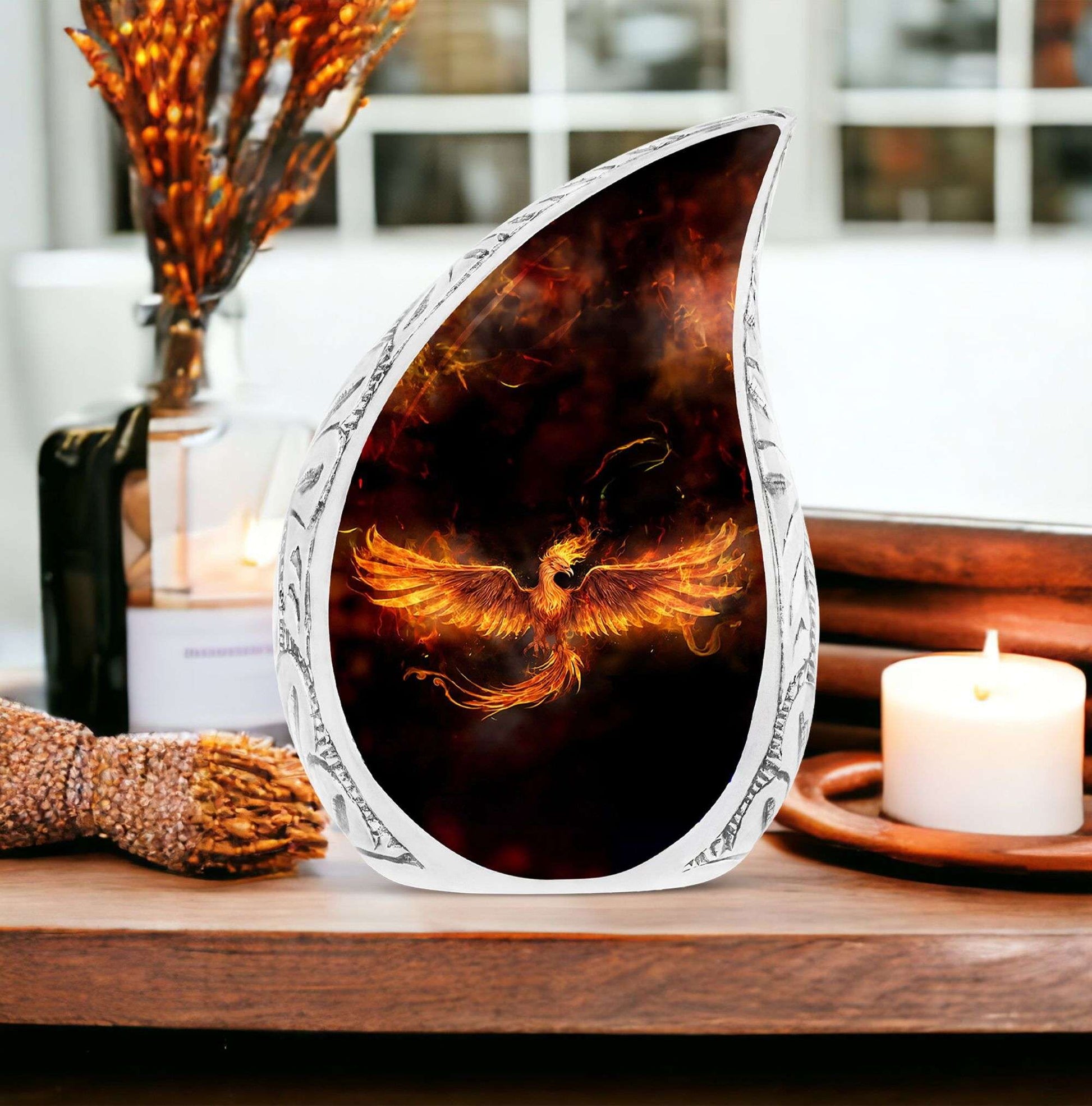 Classic 3-inch Fire Phoenix Memorial Urn.