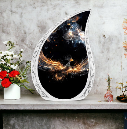 Large Shining Phoenix cremation urn.
