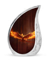 Large 3-inch Phoenix Urn, classic aluminium Cremation Urn.